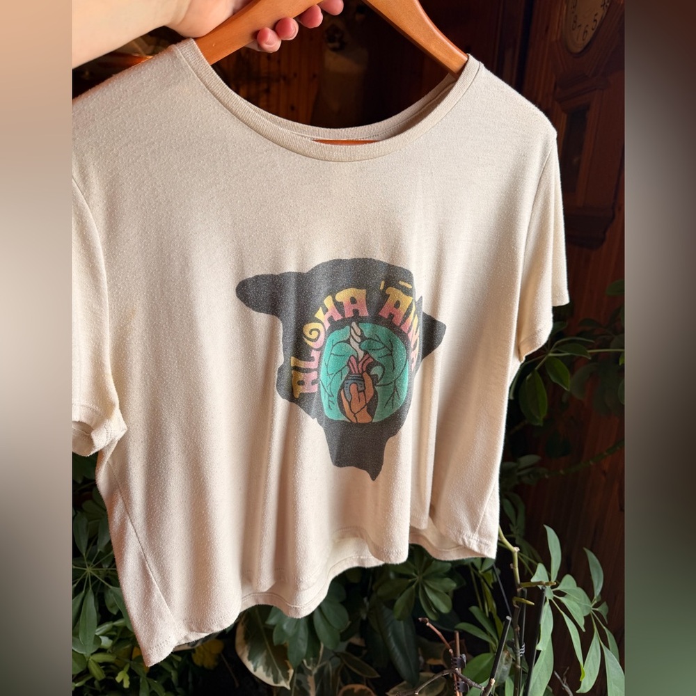 Hawaii Aloha Cropped T-Shirt Unisex Size Large